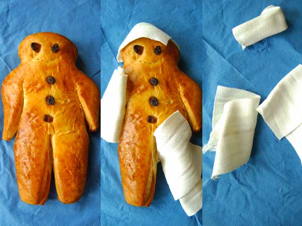 der Stutenkerl, ein Gebildebrot, wird schlechten Gewissens verspeist der Stutenkerl, ein Gebildebrot, wird schlechten Gewissens verspeist